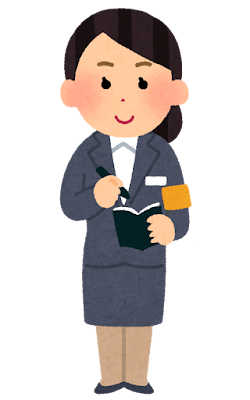 取材をする女性