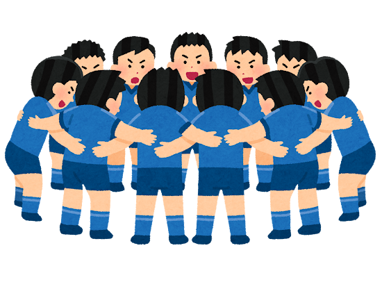円陣を組むサッカー選手