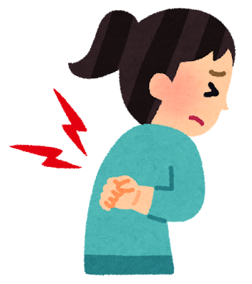 背中を凝った女性