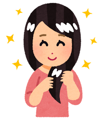 ツヤツヤの髪の女性