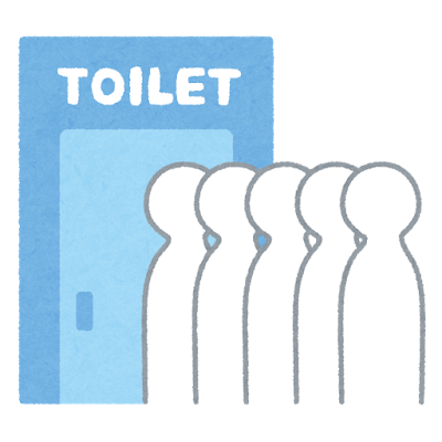 トイレに並ぶ